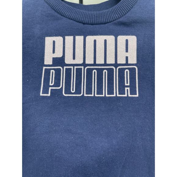 Puma Childrens Kids Girls Blue Lilac Sweatshirt Jogger Pants 2 pc Set 18 months - Picture 3 of 10